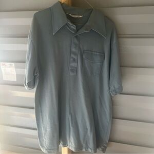 Jc Penny Men’s Collard Dress Shirt Short Sleeve Size Xl 46-48 Grey With Buttons